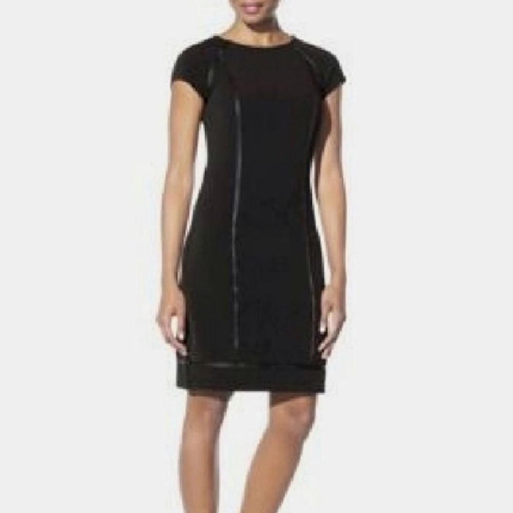 Black dress with faux leather detail size XS